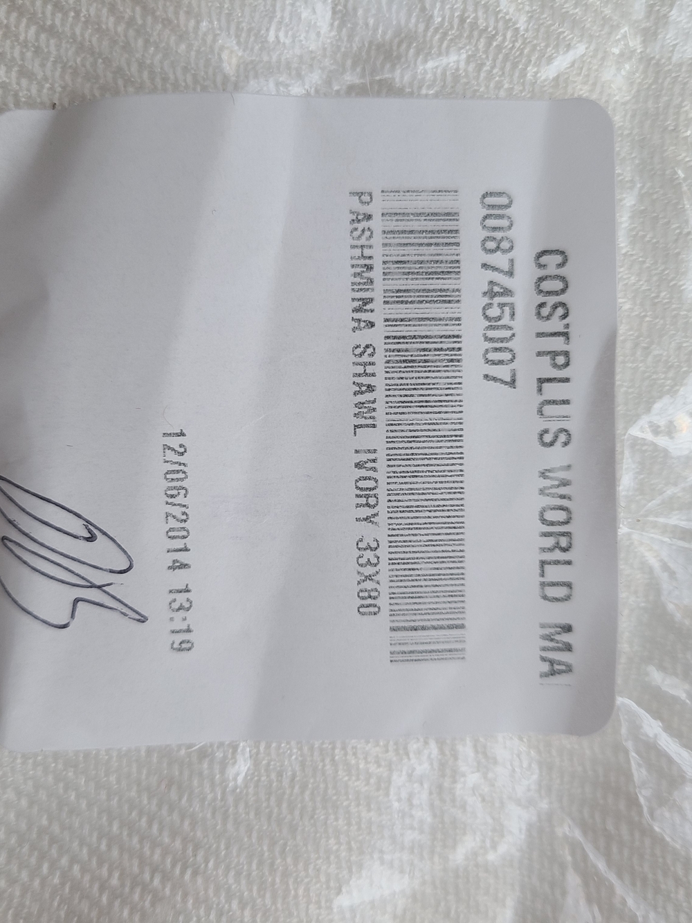 Cost Plus World Market White Scarf or Wrap